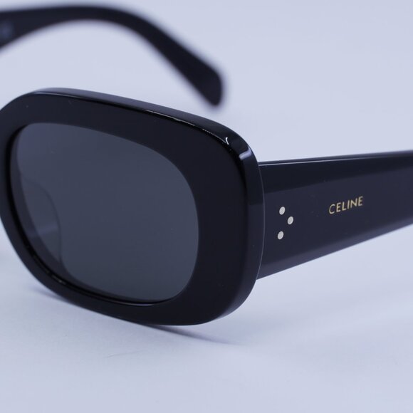 Celine CL40287U 01A Sunglasses Black Rectangle Frame, Grey Lenses - Picture 3 of 9